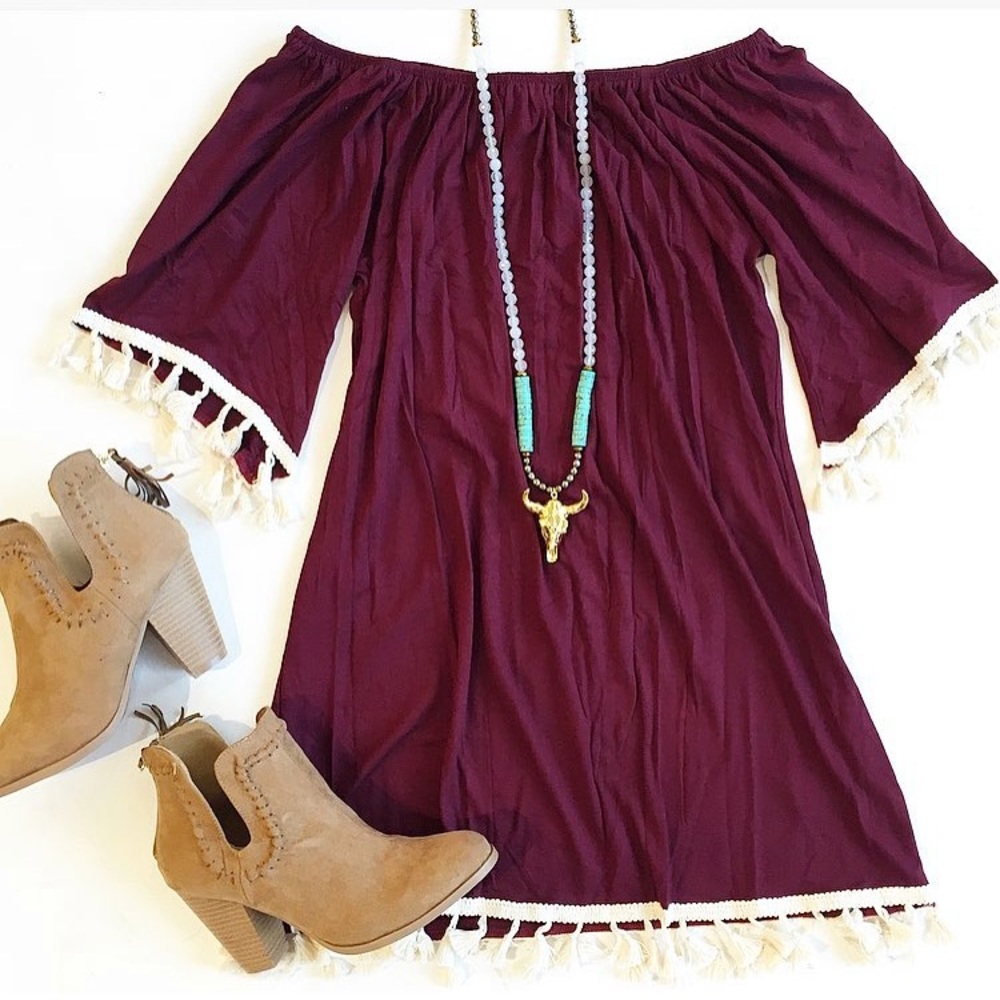 Crimson Pom dress